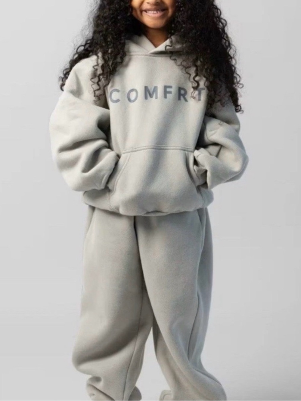 COMFRT TRANQUIL COLOR CEMENT  HEAVYWEIGHT HOODIE KIDS XL